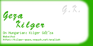 geza kilger business card